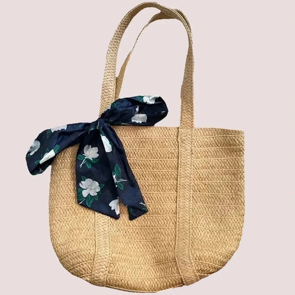 Draper James Woven Bag Floral Magnolia Tie EUC - Picture 3 of 5